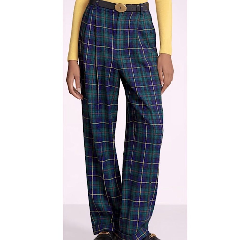 Polo by Ralph Lauren Green & Blue Plaid Trousers